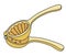 Yellow citrus fruit squeezer juicer bar accessory. Hand-drawn doodle cartoon style vector image. For bartender website