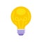 Yellow classic electricity lightbulb lighting icon vector flat illustration. Light bulb symbol
