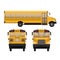 Yellow classic school children`s bus. Modern education. Traveling with children.