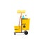 Yellow cleaning cart icon