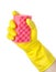 Yellow cleaning glove