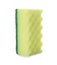 Yellow cleaning sponge with abrasive green scourer isolated on white