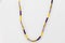 Yellow clear and blue hand made beaded necklace