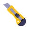 Yellow clerical cutter on a white background.