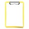 Yellow clipboard and blank paper with lines. 3D render