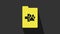 Yellow Clipboard with medical clinical record pet icon isolated on grey background. Health insurance form. Medical check