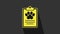 Yellow Clipboard with medical clinical record pet icon isolated on grey background. Health insurance form. Medical check