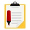 Yellow Clipboard and Red Highlighter Icon