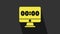 Yellow Clock on computer monitor screen icon isolated on grey background. Schedule concepts. 4K Video motion graphic