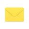 Yellow closed 3d envelope. Voluminous unread letter