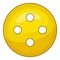 Yellow cloth button icon, cartoon style