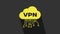 Yellow Cloud VPN interface icon isolated on grey background. Software integration. 4K Video motion graphic animation