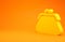 Yellow Clutch bag icon isolated on orange background. Women clutch purse. 3d illustration 3D render