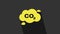 Yellow CO2 emissions in cloud icon isolated on grey background. Carbon dioxide formula symbol, smog pollution concept