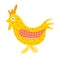 Yellow cock for Easter holiday. Design element for Easter. Chicken farming poultry symbol icon sign. Element for design