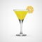 Yellow cocktail glass, vector
