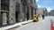 Yellow cocotaxi in the streets of Havana, Cuba