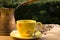 Yellow coffee cup