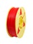 Yellow coil with red plastic for 3D printing isolated on a white background