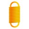 Yellow coil spring icon, cartoon style