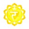 Yellow color of chakra symbol solar plexus concept, flower floral