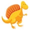 A yellow color Dinosaur and orange hump, vector or color illustration