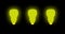 Yellow color light bulb blinking and glowing on black . animated LED light bulb over 4k resolution