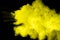 Yellow Color powder splash cloud isolated