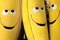 Yellow color smile face cute banana toy display