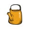 Yellow color steel metal kettle with black handle
