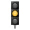 Yellow color traffic lights icon, realistic style