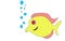 Yellow colored in colorful circles, goggle-eyed fish lets