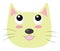 A yellow-colored happy cat vector or color illustration
