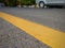 Yellow colored road traffic routes in Thailand, blurred pictures