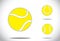 Yellow colorful Tennis balls symbol icon set conce