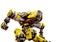 Yellow combat mech in a white background bottom view