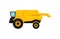 Yellow combine harvester. Agricultural machinery. Large farming vehicle. Flat vector element for promo poster or banner