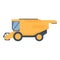 Yellow combine harvester icon cartoon vector. Transport village