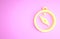 Yellow Compass icon isolated on pink background. Windrose navigation symbol. Wind rose sign. Minimalism concept. 3d