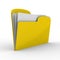 Yellow computer folder on white background
