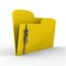 Yellow computer folder with zipper