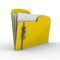 Yellow computer folder with zipper