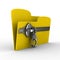 Yellow computer folder with zipper