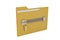 Yellow computer folder with zipper on white background,3D illustration.