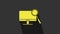 Yellow Computer monitor diagnostics icon isolated on grey background. Adjusting app, service, setting options