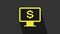 Yellow Computer monitor with dollar icon isolated on grey background. Internet financial security concept, online