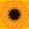 Yellow Concentric Flower Center. Mandala Kaleidoscopic design