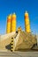 Yellow concrete silos