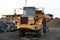 Yellow construction dump truck big machine equipment industry