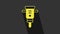 Yellow Construction jackhammer icon isolated on grey background. 4K Video motion graphic animation